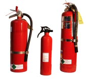 Three fire extinguishers